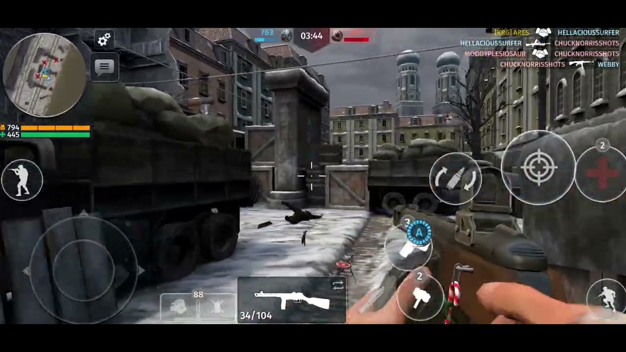 WW_2. Режим захват. Карта Мюнхен. #автошот #втораямировая #мобильнаяигра #снайпер