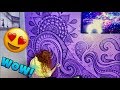 CRAZY ZENTANGLE WALL DRAWING! (timelapse)