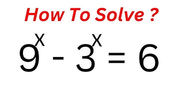 A Nice Exponential Equation 9^x-3^x=6 @olustatmathclass7999