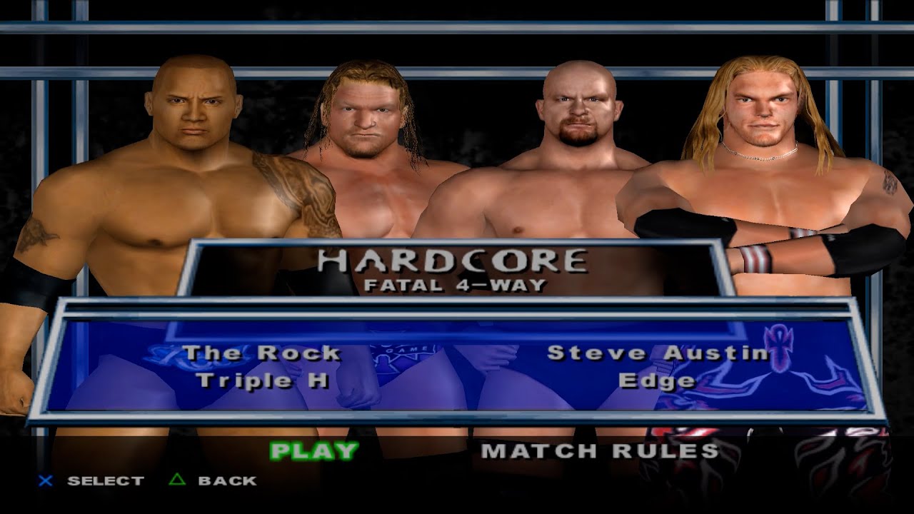 WWE SmackDown! Here Comes the Pain - TheRock,TripleH,SteveAustin,Edge (HARDCORE) 