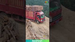 Will It Tip Over Logging Truck On Insane Cliff Edge Road This Is Terrifying dangerous fail