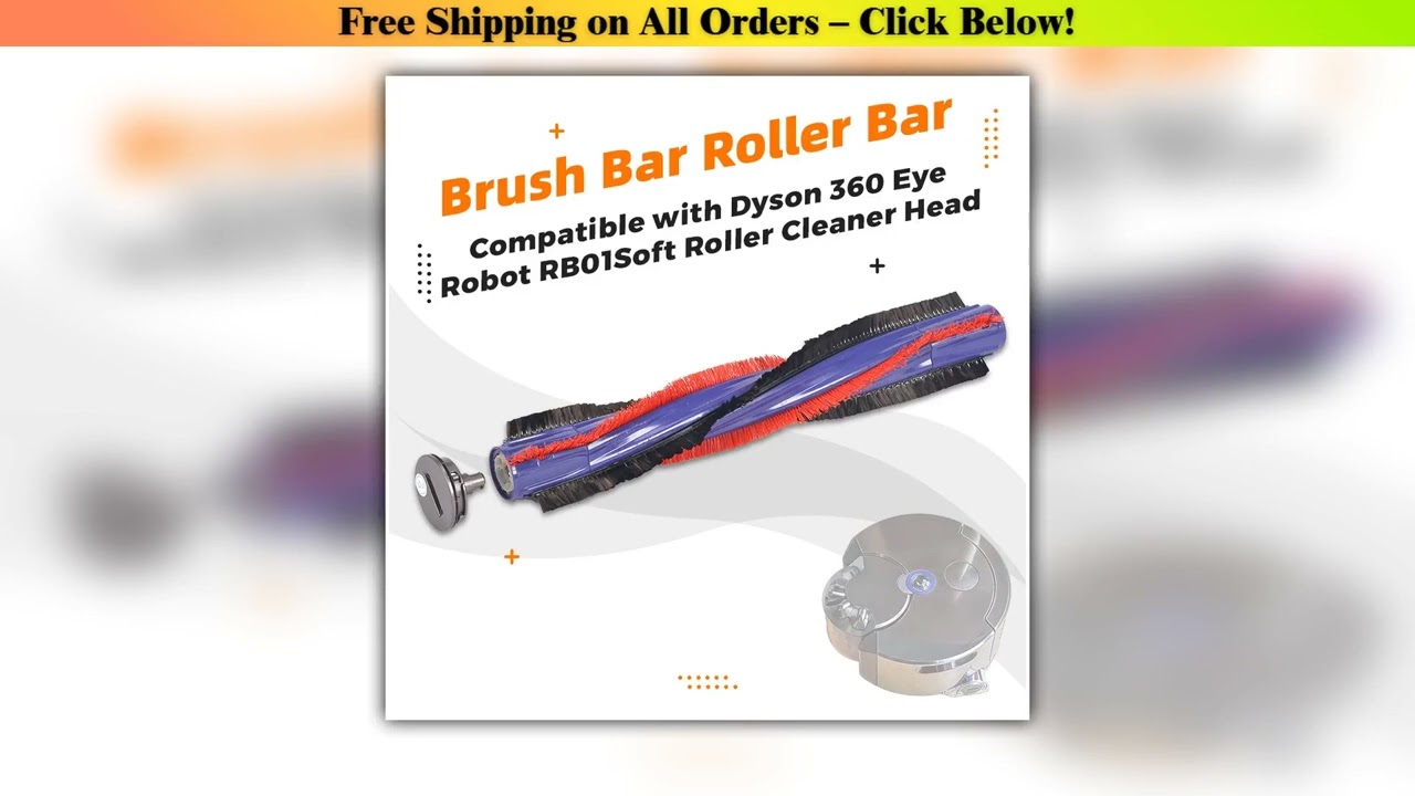 Brush Bar Roller Bar With Side Cap Assembly Accessories Compatible with Dyson 360 Eye Robot RB01