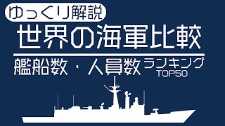 【ゆっくり解説】世界の海軍比較Part1（艦船数・人員数TOP50）