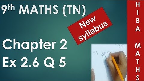 9th maths chapter 2 exercise 2.6 question 5 tn samacheer new book new syllabus