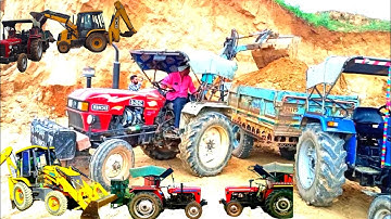 Jcb 3dx Machine Backhoe Loader and tractor Backhoe Loader Mud Together Eicher 380, Eicher 333 #jcb