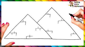 How To Draw A Pyramid Step By Step 🛆 Pyramid Drawing Easy