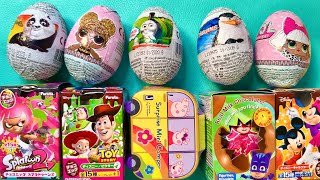 Asmr Unboxing 8 Surprise Eggs!! Papa Pig, Mickey Mouse, lol dolls, pj masks