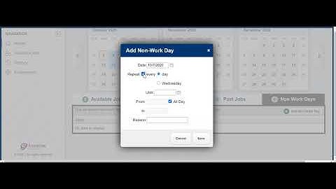 Setting Non Work Days in Frontline (Substitutes)