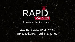 Reliable Flow Control Solutions | Visit RAPPID Valves at Valve World 2026