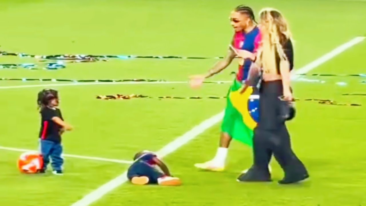 Raphinha’s Son Gael Nutmegs Lamine Yamal’s Little Brother in Adorable Pitch Moment!