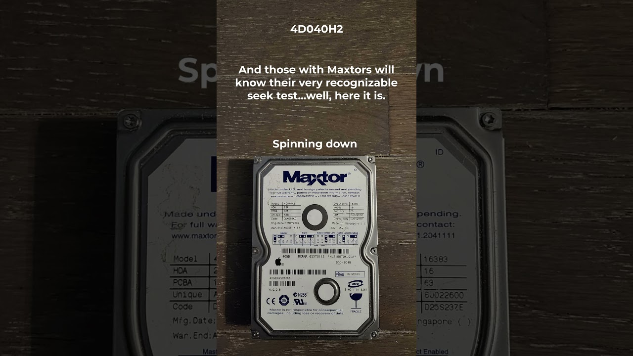 A common early 2000s Maxtor drive: the DiamondMax D540X. 