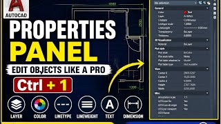 AutoCAD Properties Panel Complete tutorial for Beginners | #cadtutorials#caddesign #civilengineering