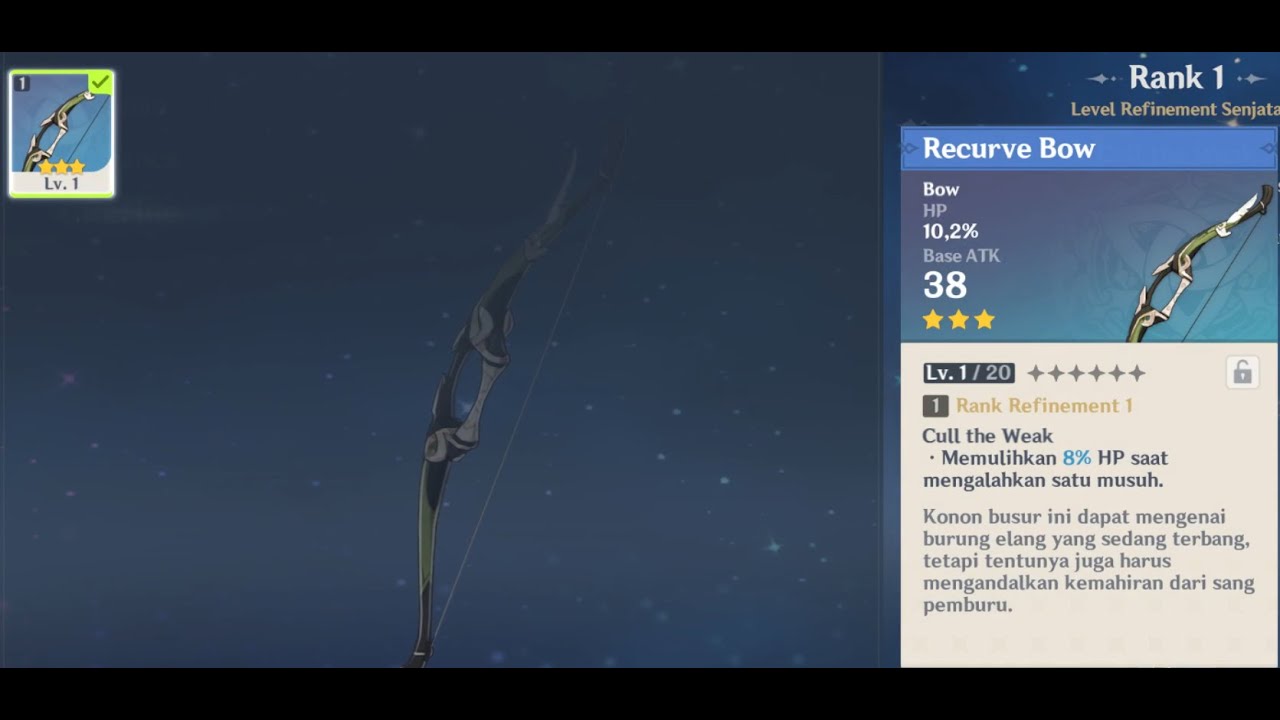 DAPAT BOW LANGKA RECURVE BOW Genshin Impact YouTube