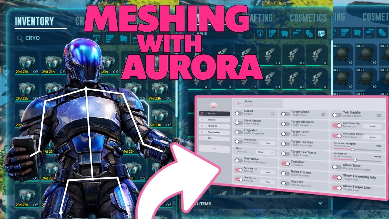 MESHING SHADOW CAVE WITH AURORA | ARK OFFICIAL SMALL TRIBES | BEST ARK CHEAT 2026