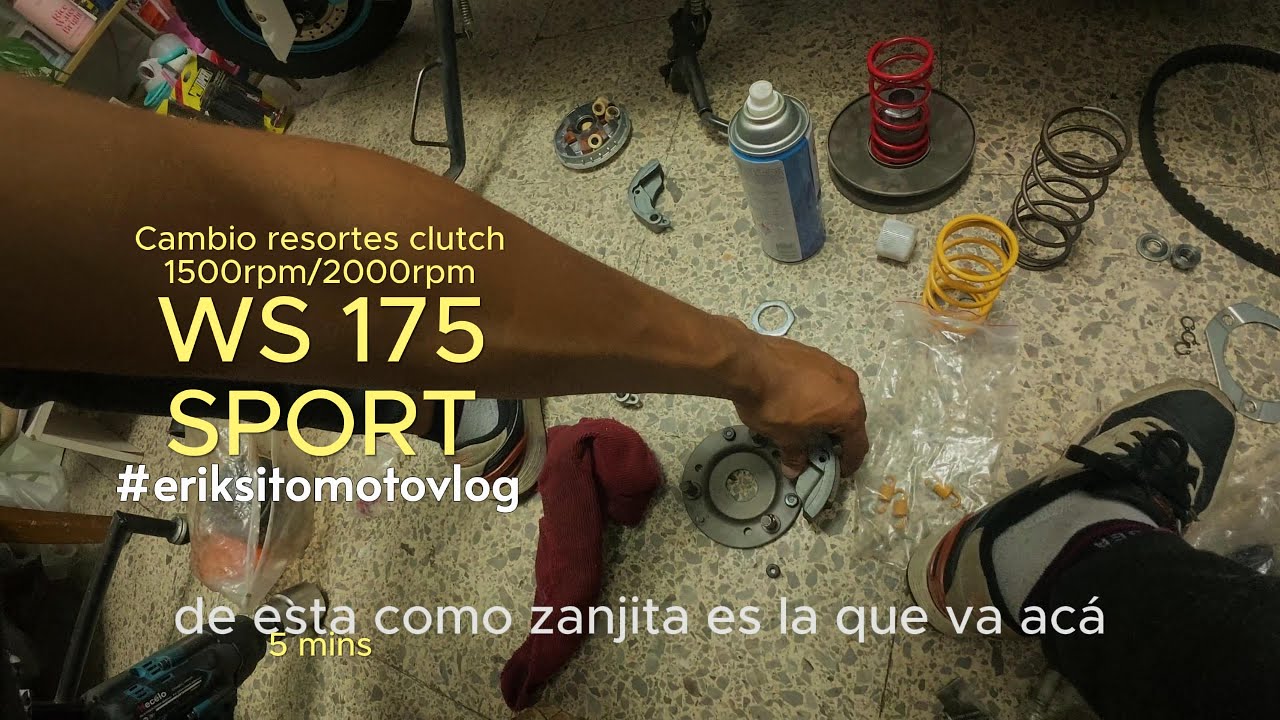 Cambio resortes de 2000 y 1500 rpm a clutch motoneta italika WS175 | EriksitoMotovlog✌🏻