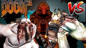 Bruiser and Mancubus vs Berserk - Damage Tournament -  DOOM 3 Cinematic Monster Infighting