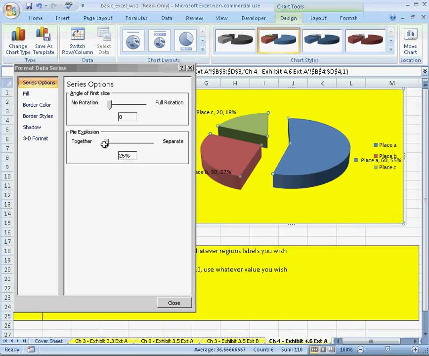 64B Creating a exploded pie chart - YouTube
