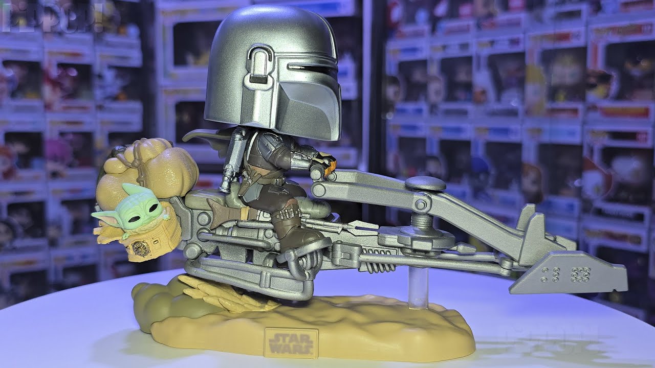 THE MANDALORIAN ON SPEEDER WITH GROGU 579 UNBOXING FUNKO POP - YouTube