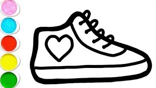 Shoes Drawing, Painting & Coloring for kids  and Toddlers _Child Art