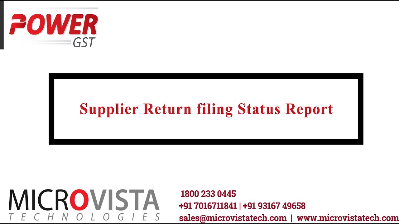 Supplier Return Filing Status Report || Using Power GST.