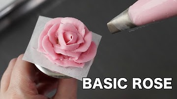 how to pipe a basic rose [ Cake Decorating For Beginners ]