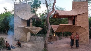 Building Most Bamboo House Two Story House