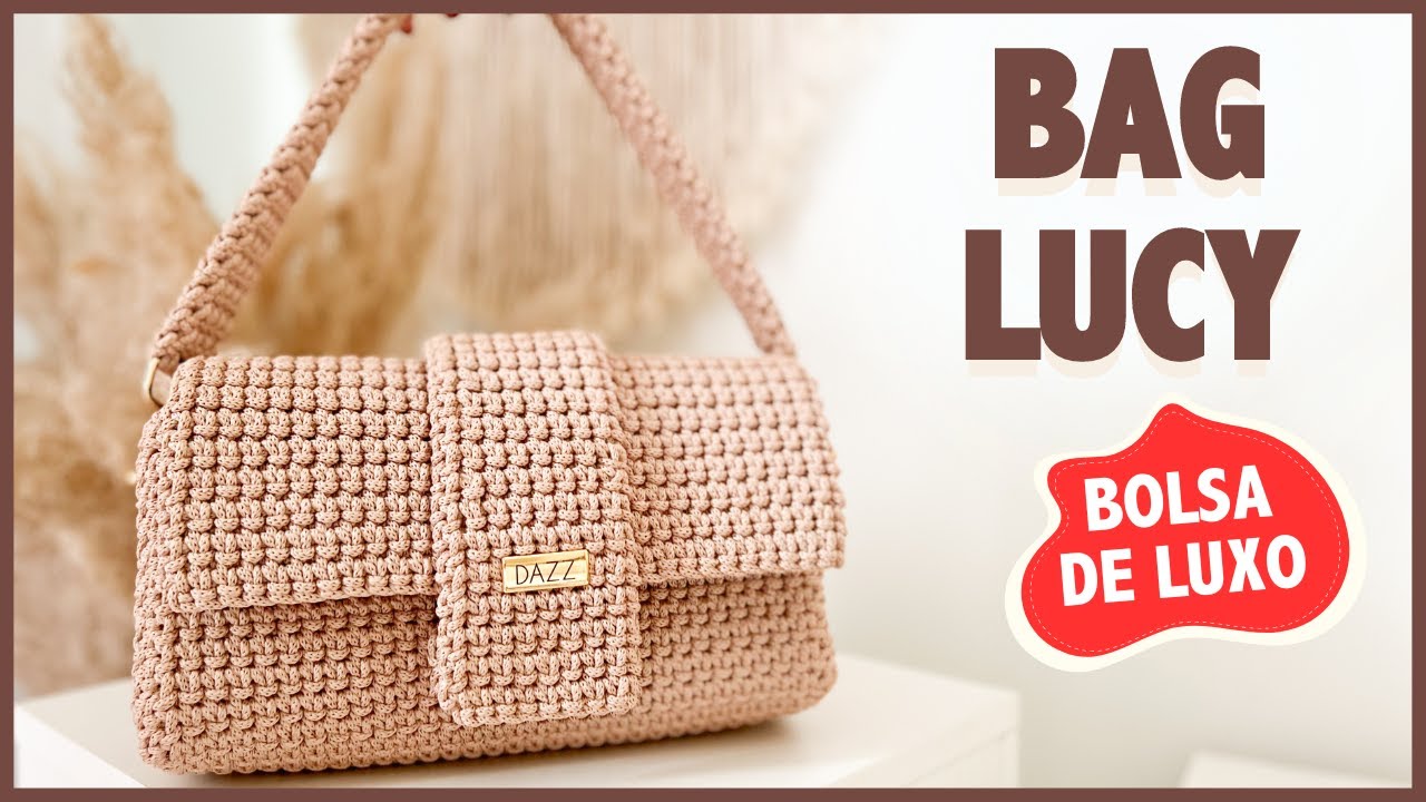 Bolsa de Crochê de Luxo Estruturada feita com Fio Náutico Poliéster  - Bolsa Lucy