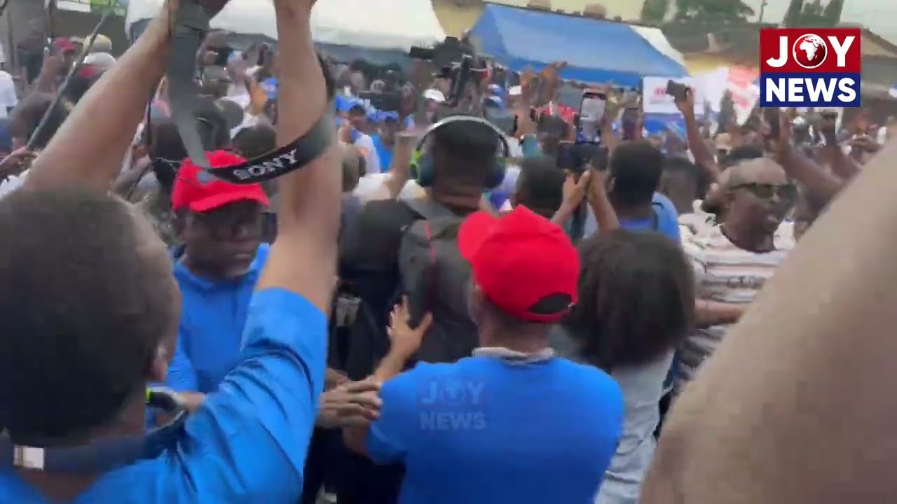 NPP flagbearer race: Bryan Acheampong arrives at party’s headquarters to file his nomination forms.