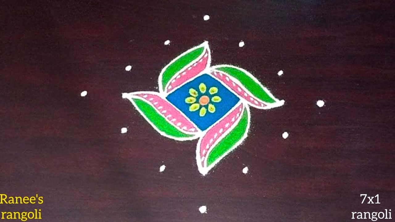 7x1 rangoli | thipkyanchi rangoli | festival muggulu @raneesrangoli ...
