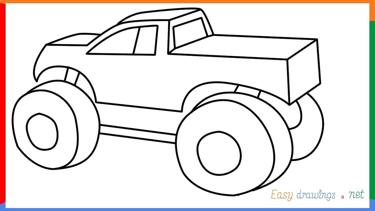 How to Draw a Cartoon Monster Truck