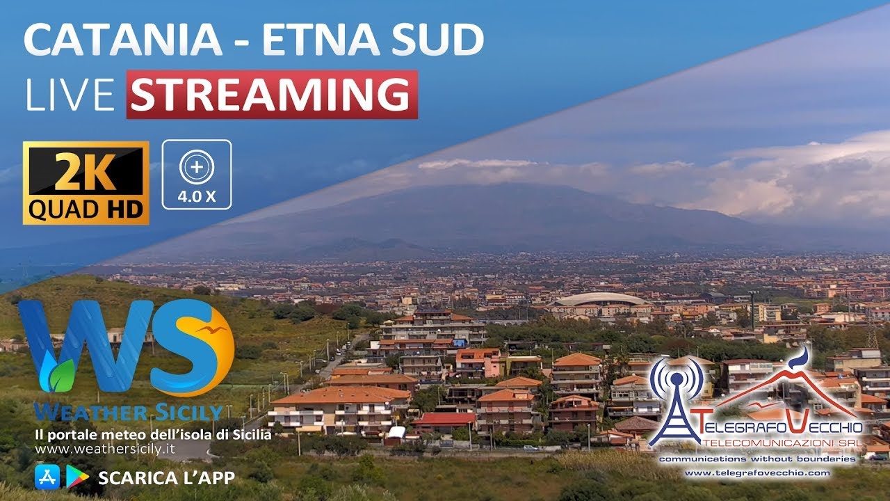 🔴 Catania live webcam - Panoramica Etna sud