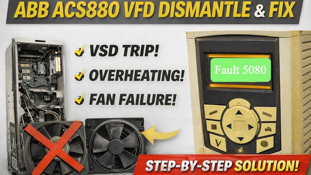 ABB ACS880 VFD Dismantle Inside View 👀 | VSD Trip, Fan Failure ...