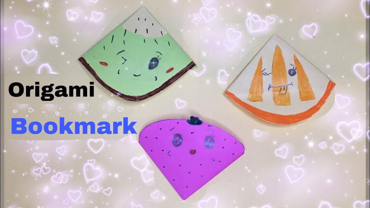 Origami paper bookmark strawberry , kiwi , orange |  DIY Easy paper crafts