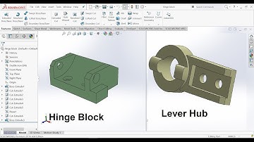 Solidworks tutorial for beginners #59 |Hinge Block| & |Lever Hub|