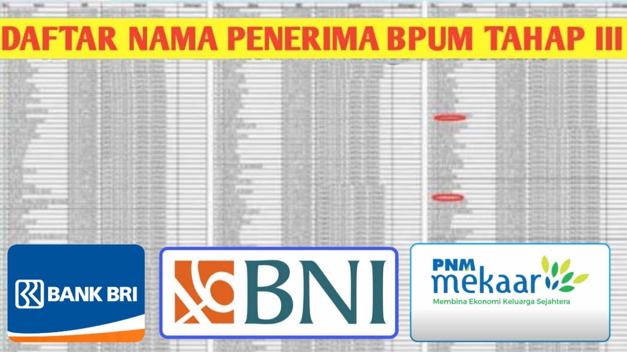 Daftar penerima bantuan bpum bni tahap 3