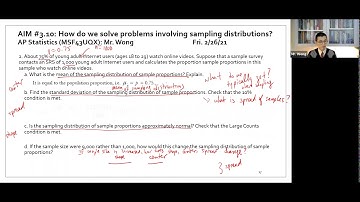 (APS 3.10) Sampling distribution problems
