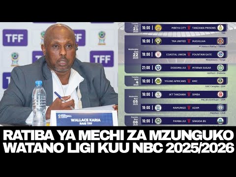 TFF Watangaza RATIBA Ya Mechi Za Mzunguko Watano 5 Ligi Kuu Tanzania 2025 2026