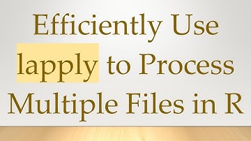 Efficiently Use lapply to Process Multiple Files in R