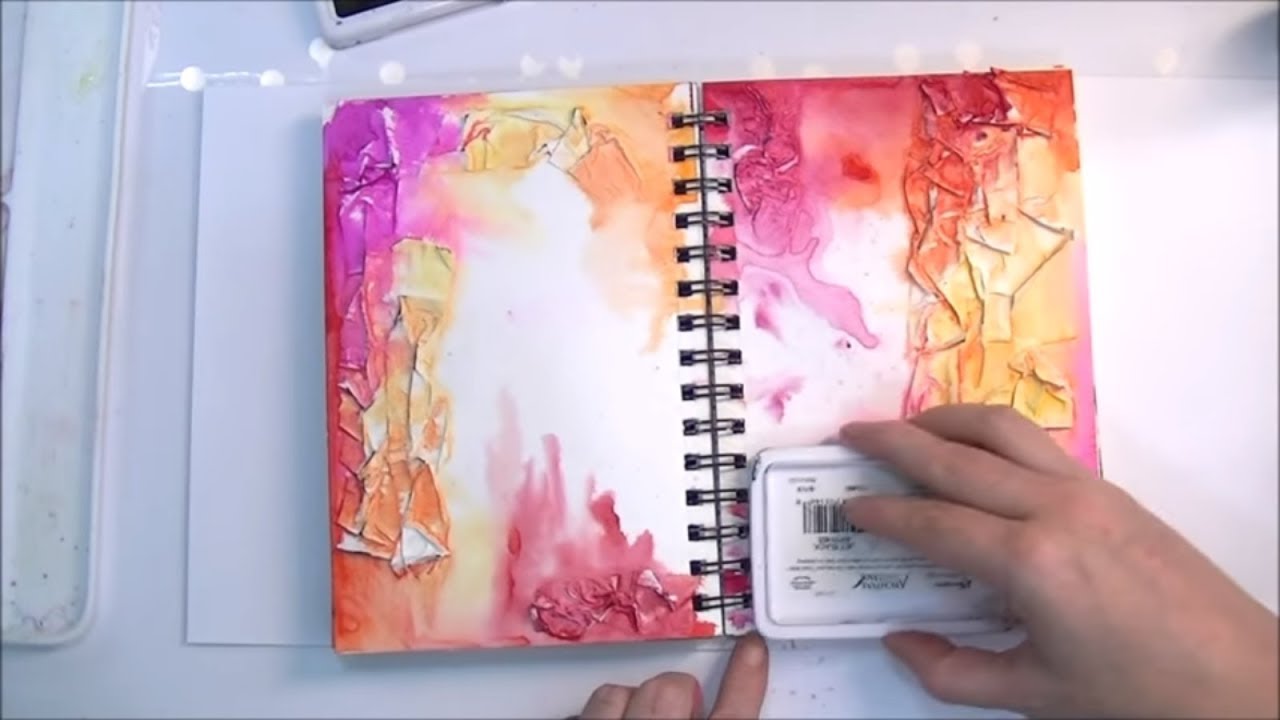 Art Journal Texture with Masking Tape! + Dylusions Ink Sprays