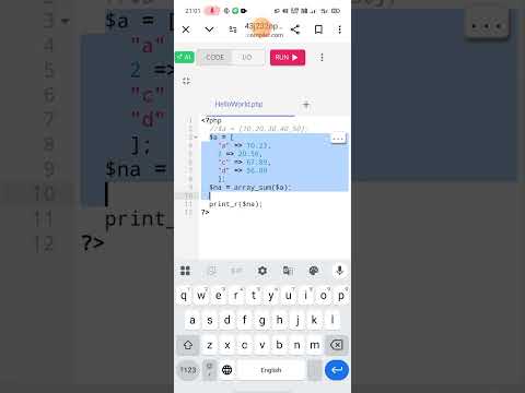 Php array_sum and array_product