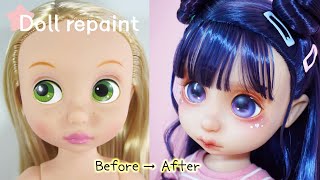 Work in progress Disney Animators' Collection Rapunzel Doll Repainting by Sally | 베이비돌 리페인팅