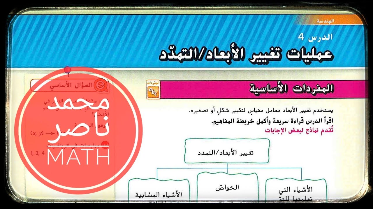 الدرس 4: تغيرات الأبعاد / التمدد على المستوى الاحداثي - رياضيات