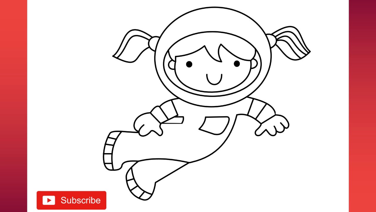 How to draw an Astronaut drawing step by step - YouTube