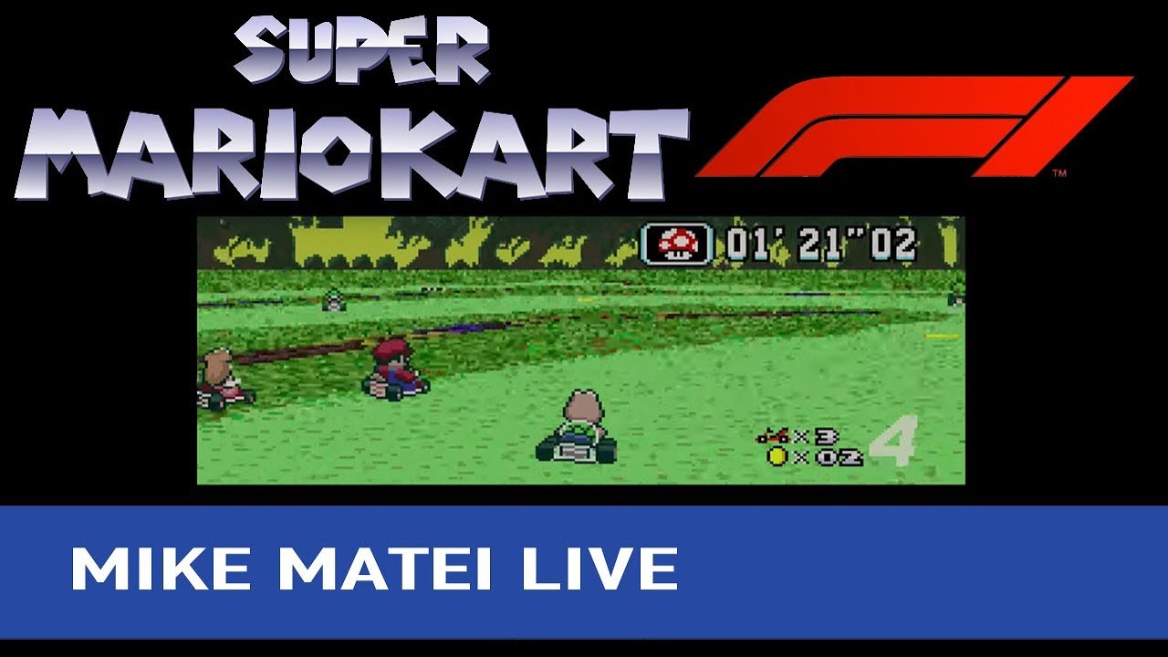 Super Mario Kart F-1 (SNES Hack) Mike Matei Live