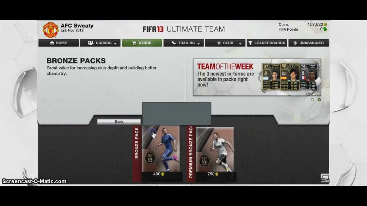 Bronze pack trading method - Fifa 13 Ultimate Team - MrFlyingPigHD trading screen