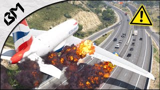 GTA 5 - AIR CRASH - ATTERRISSAGE D&#39;URGENCE - EXPLOSION RÉACTEUR - Flight Simulator