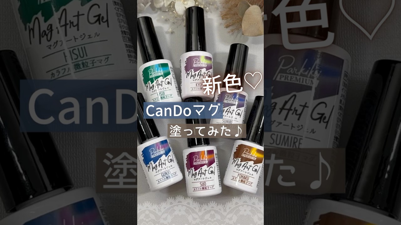 【自爪レビュー♡】新色キャンドゥマグネットジェル!HANABIシリーズ全6色塗ってみた! #マグネットネイル #100均ネイル #キャンドゥジェルネイル