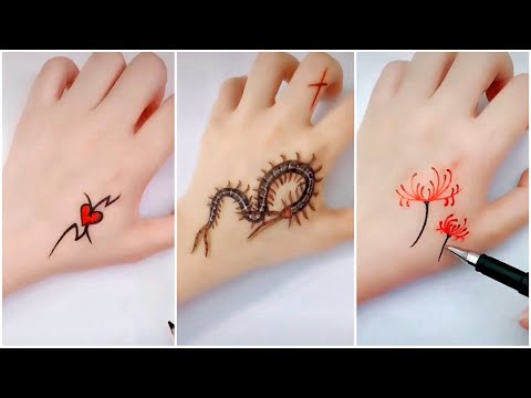 Video Vẽ hình xăm tay bằng bút bi đẹp, dễ thương | Hand... - youtube