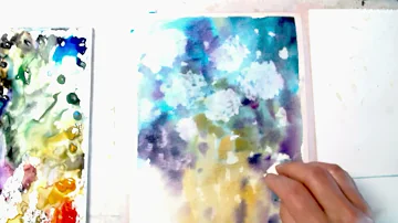 Fast video about watercolor fantasy flowers
