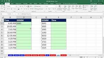 Excel Magic Trick 1262: Convert Times Values to HHMM Text or Text HHMM Values to Time Values